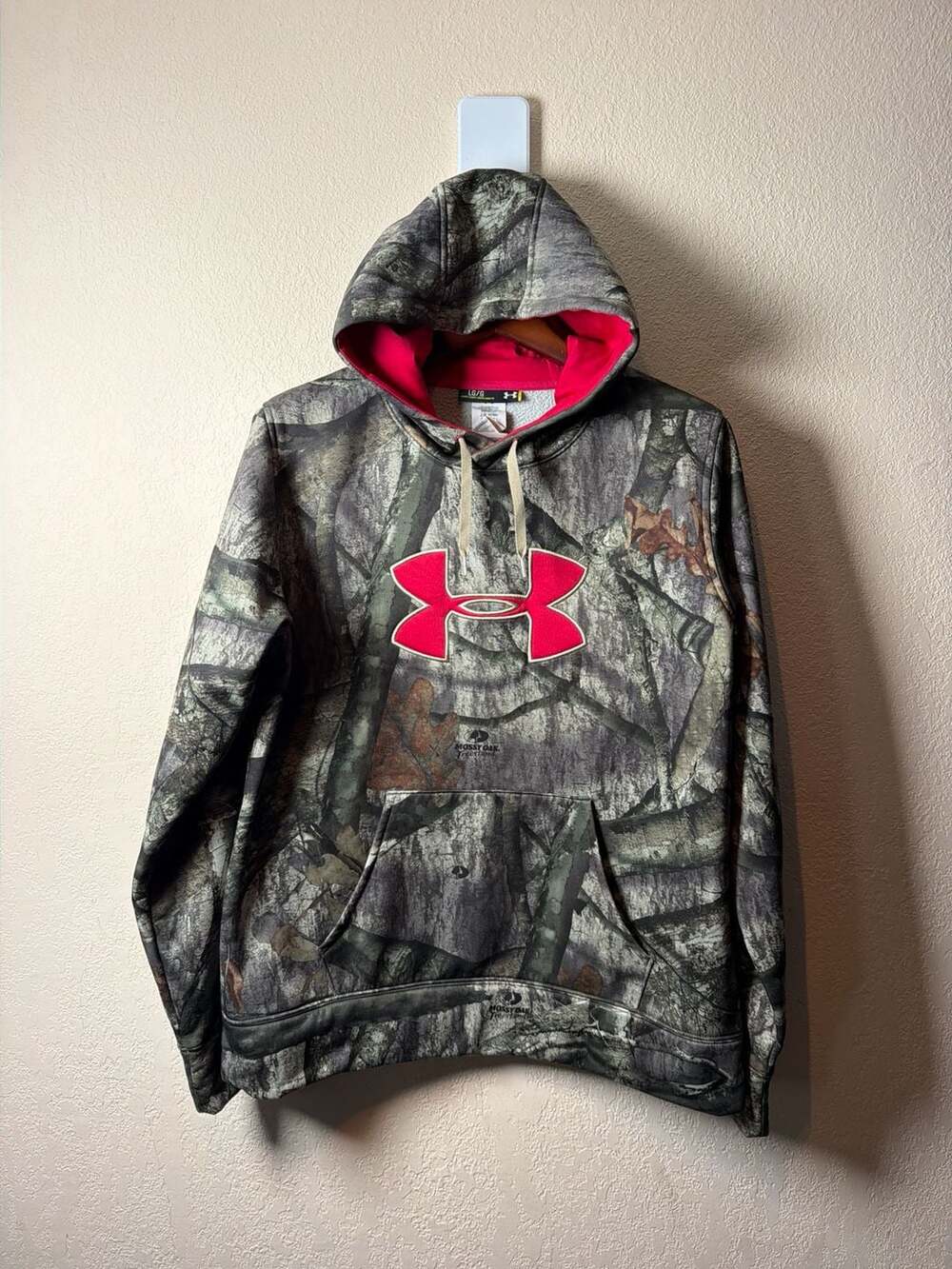 Under Armour ColdGear Mossy Oak Treestand Camo Hoodie Size Large Womens